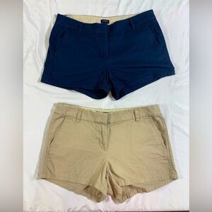 J. Crew Women's Size 10 Shorts 2 pair One‎ Tan & One Navy Blue